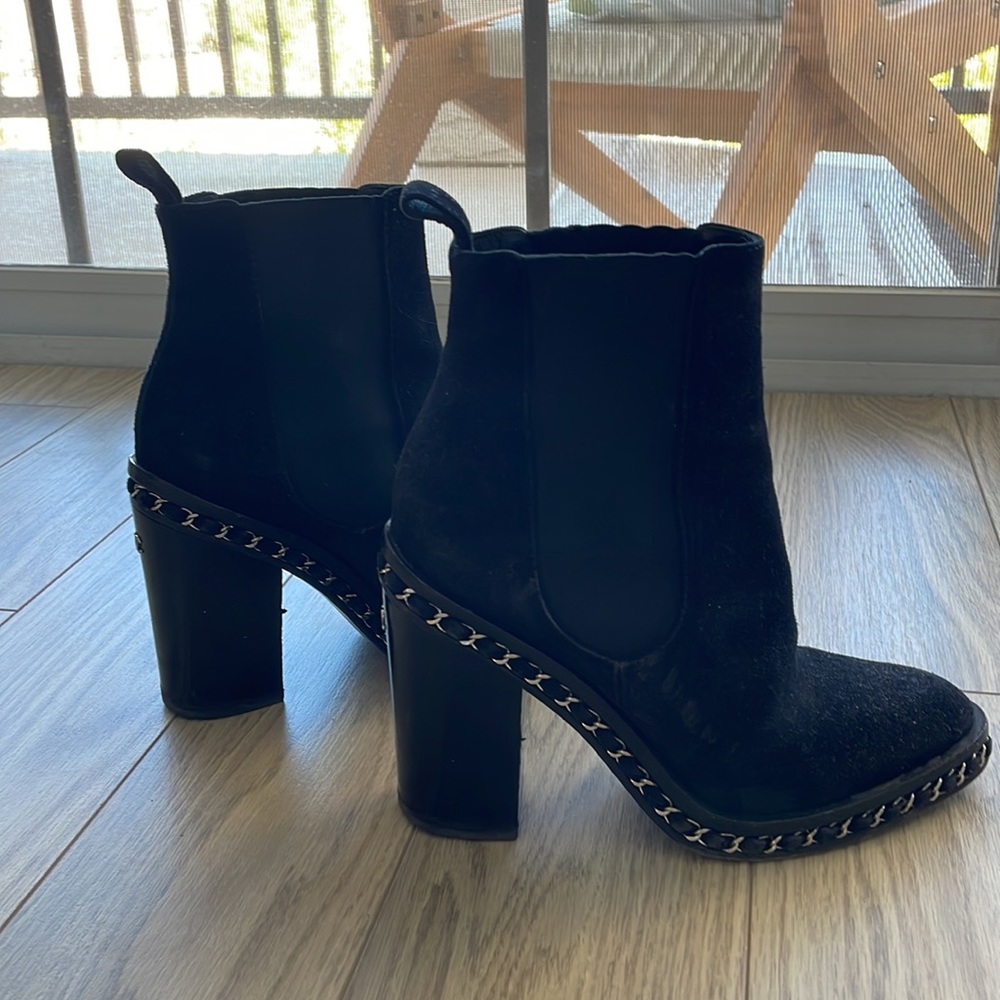 Chanel Suede Ankle Chelsea Boots